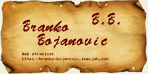 Branko Bojanović vizit kartica